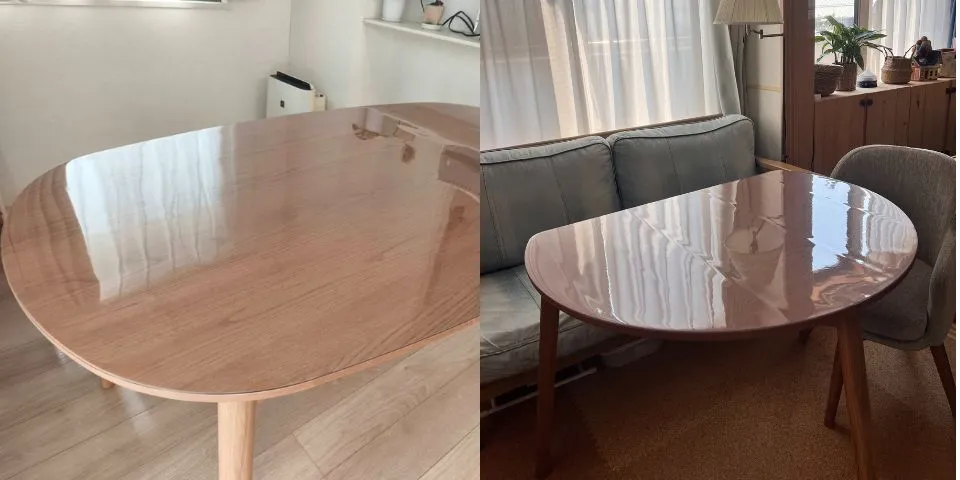 ウニコのコディスに合わせてオーダーした透明テーブルマット